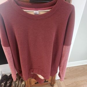 Women's Two-Tone Sweater - Burgundy and Pink